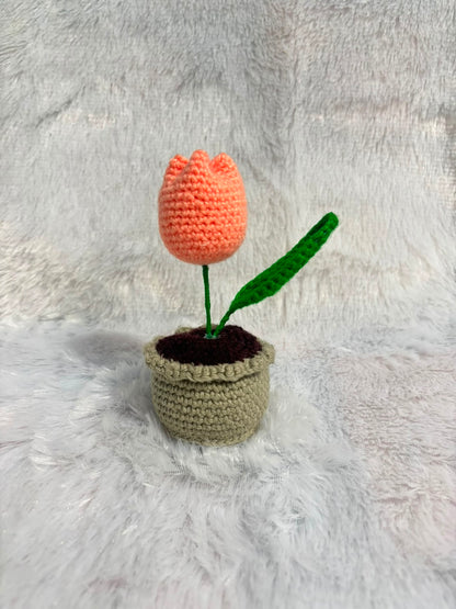 Tulip Treasure Handcrafted Crochet Tulip Pot