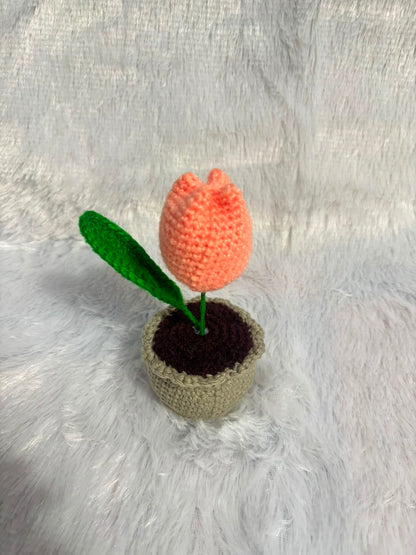 Tulip Treasure Handcrafted Crochet Tulip Pot