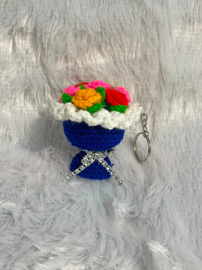 Flora Fantasy Charm Crochet Bouquet Keychain