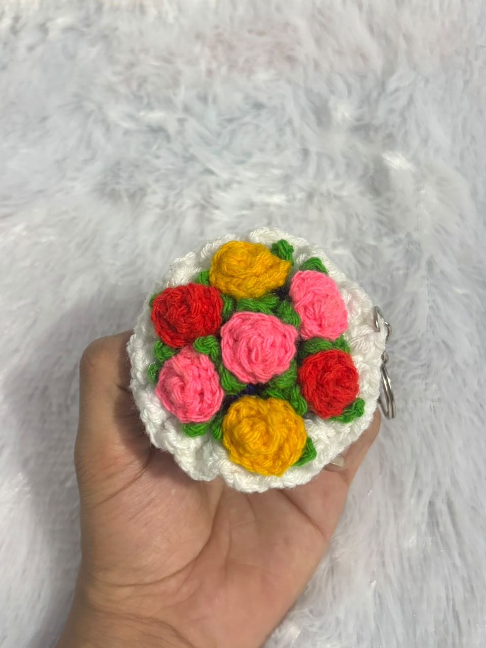 Flora Fantasy Charm Crochet Bouquet Keychain