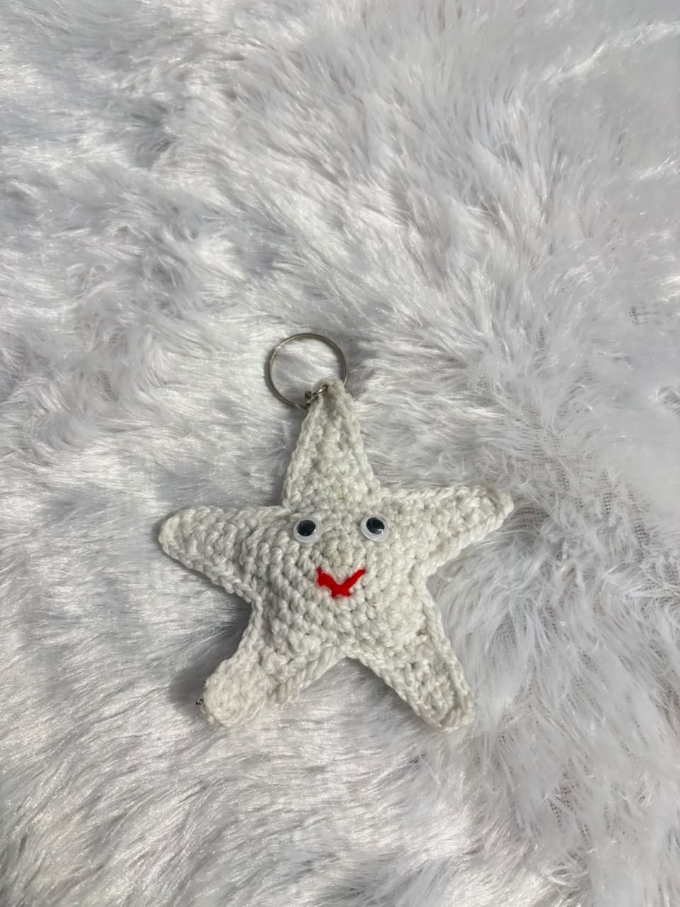 Starlight Smile Crochet Keychain Charm