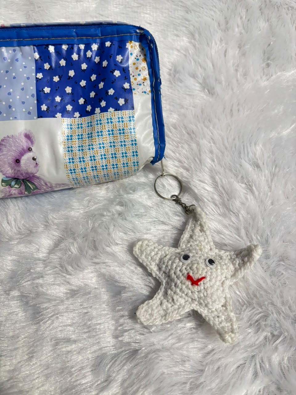 Starlight Smile Crochet Keychain Charm