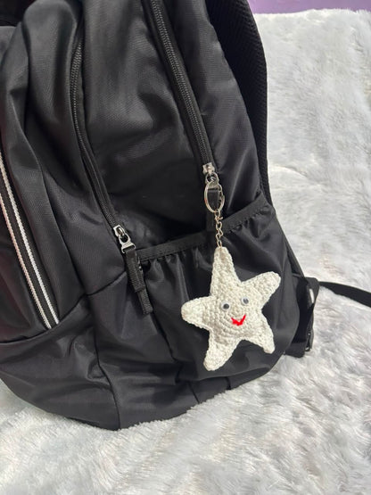 Starlight Smile Crochet Keychain Charm