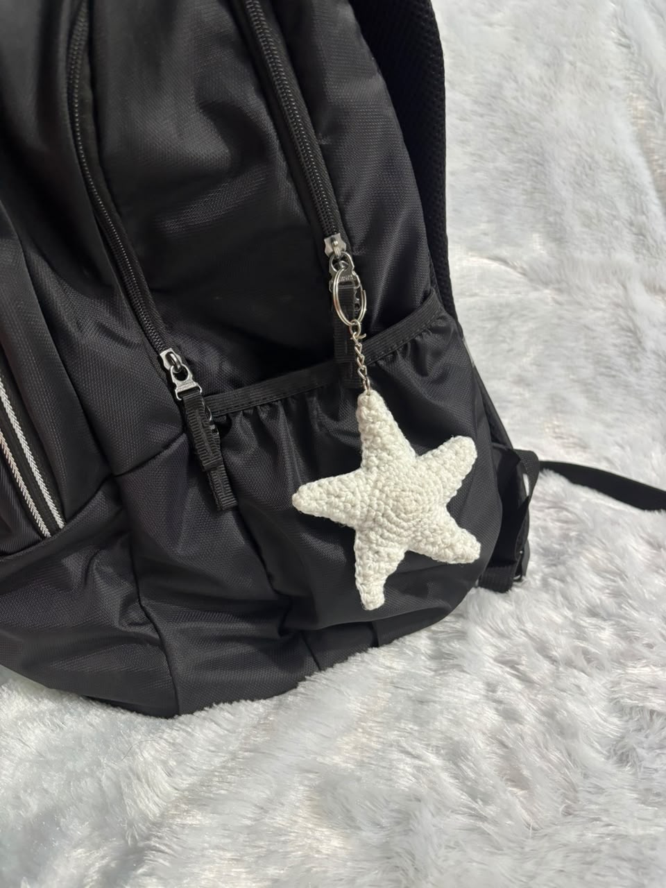 Starlight Smile Crochet Keychain Charm