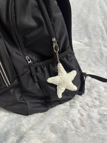 Starlight Smile Crochet Keychain Charm