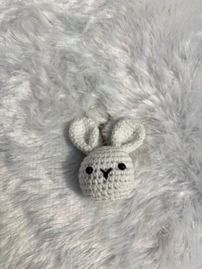 Blush Bunny Crochet Keychain Charm