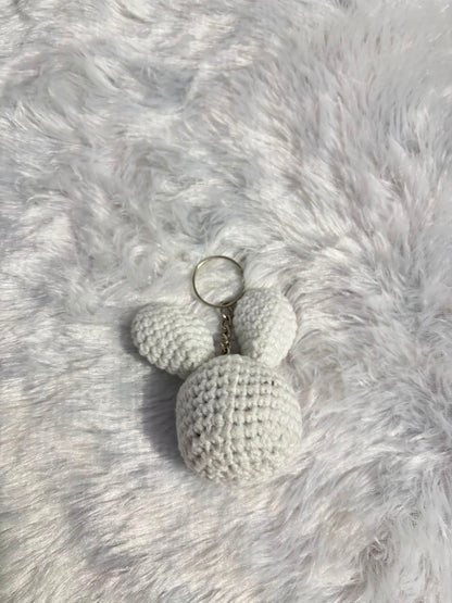 Blush Bunny Crochet Keychain Charm