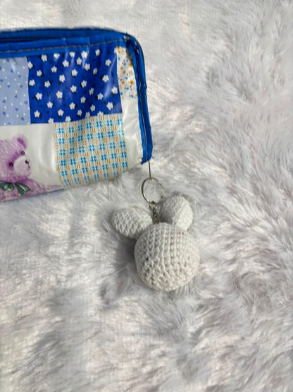 Blush Bunny Crochet Keychain Charm