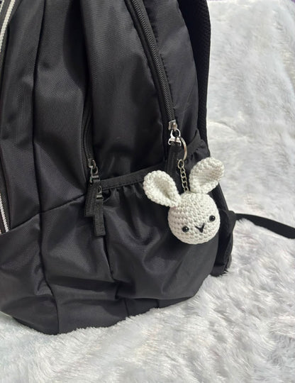 Blush Bunny Crochet Keychain Charm