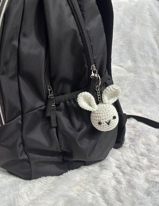 Blush Bunny Crochet Keychain Charm