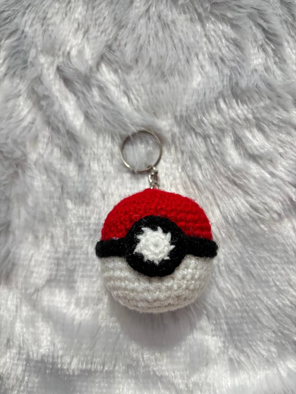 CozyCatch Crochet Pokeball Keychain