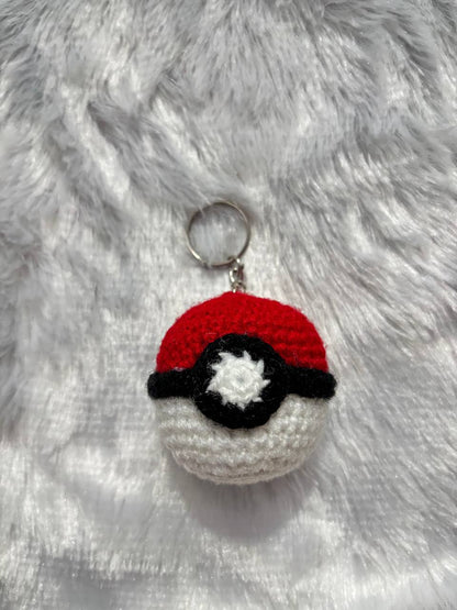 CozyCatch Crochet Pokeball Keychain