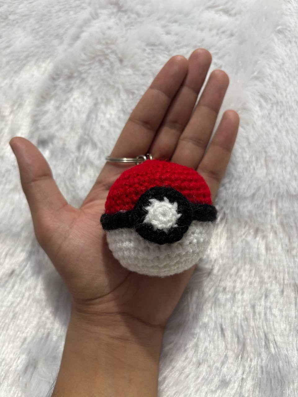 CozyCatch Crochet Pokeball Keychain