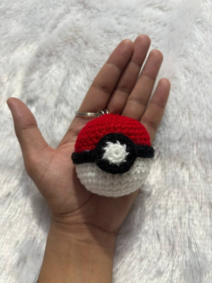 CozyCatch Crochet Pokeball Keychain