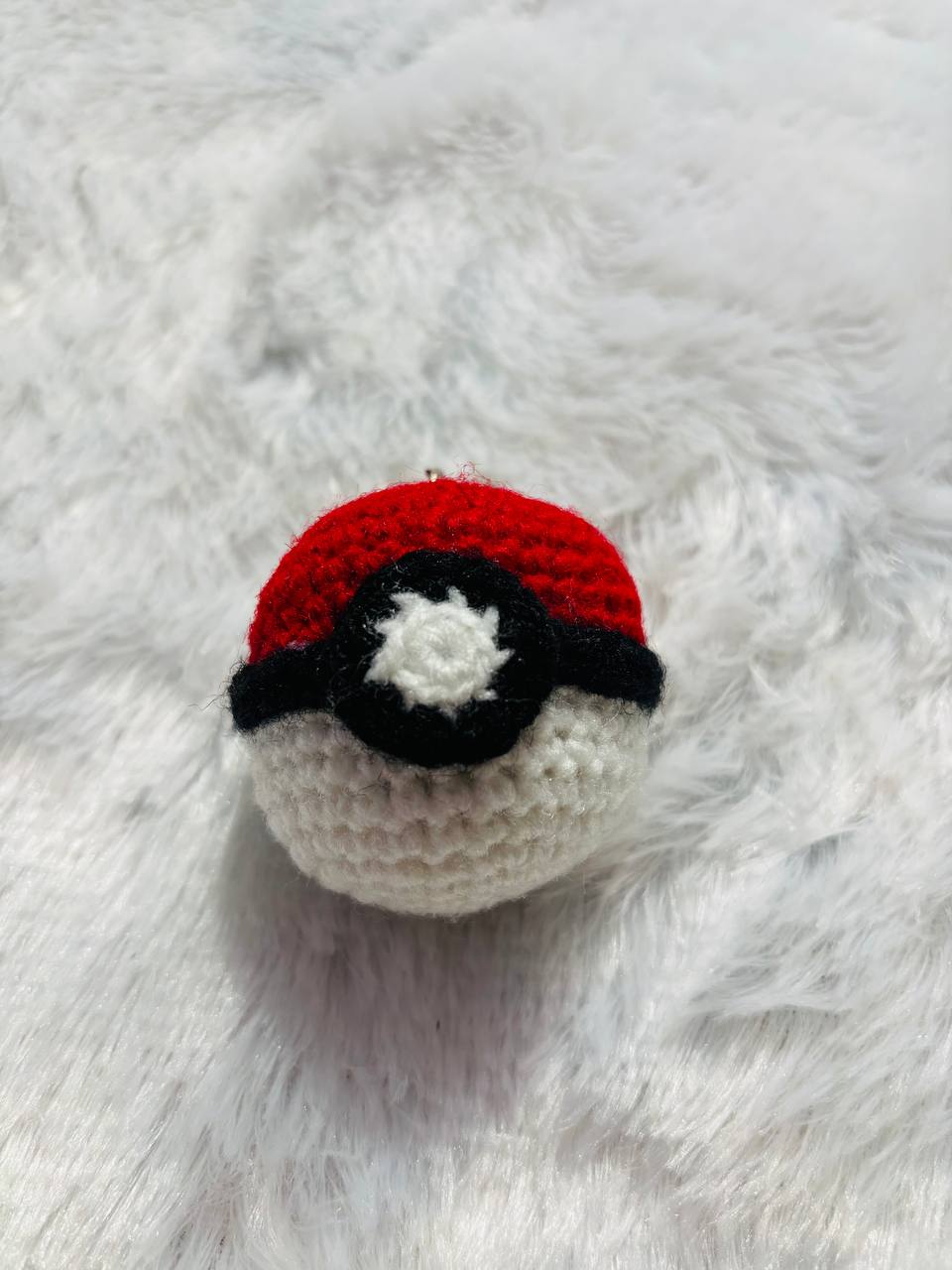 CozyCatch Crochet Pokeball Keychain