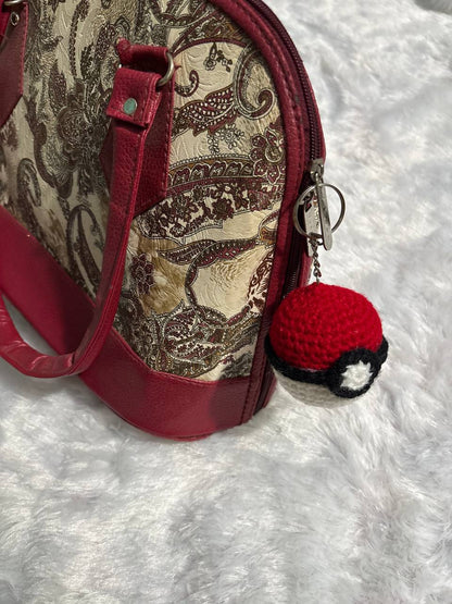 CozyCatch Crochet Pokeball Keychain