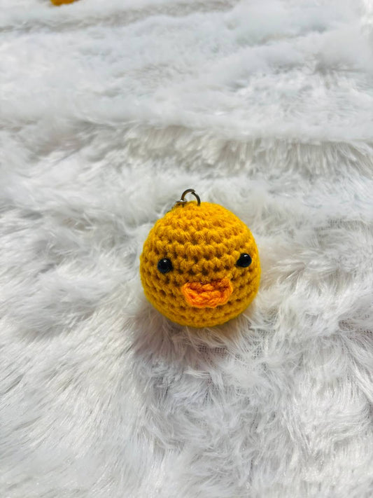 Golden Quack Crochet Duck Charm
