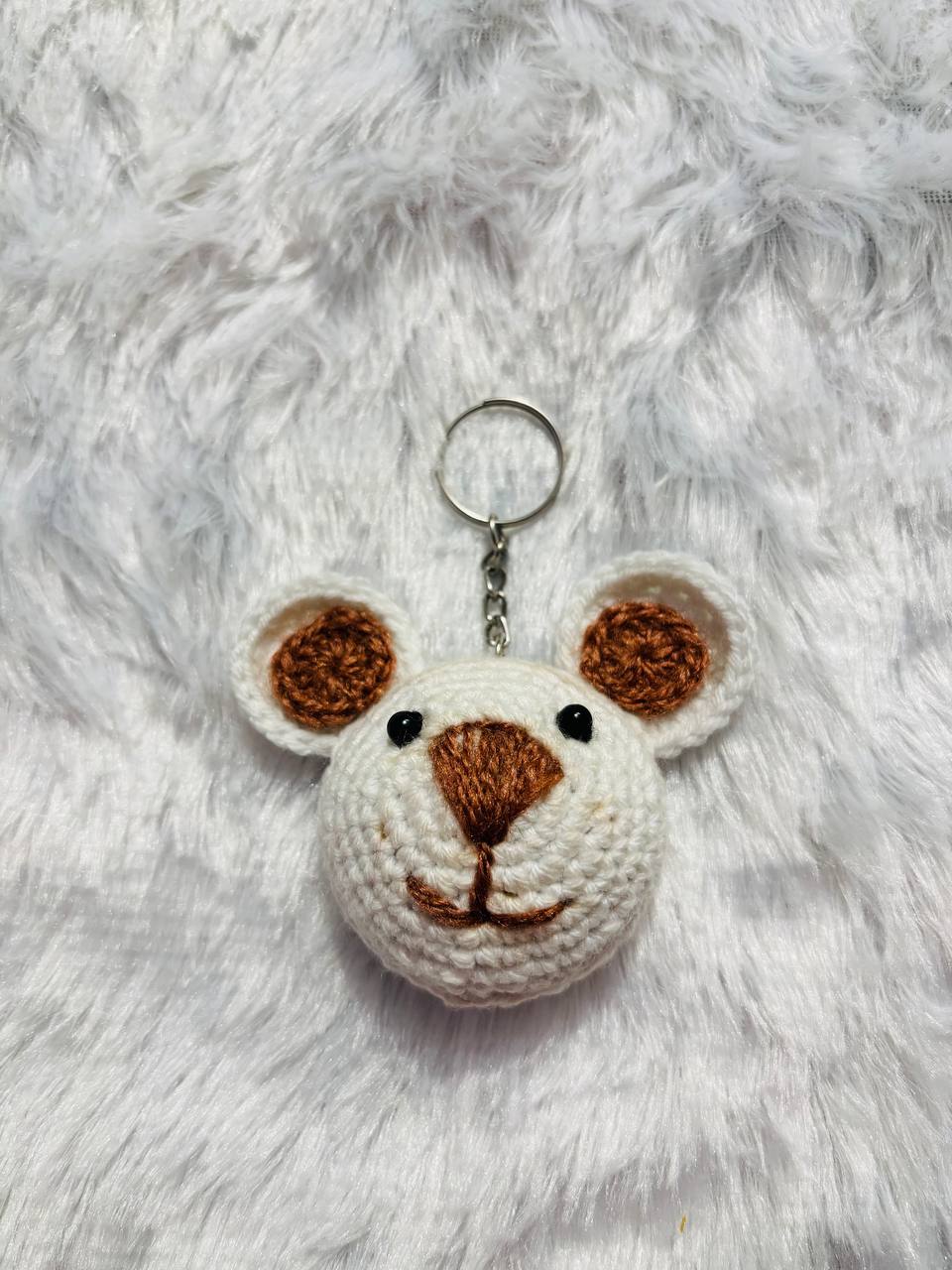 SnowySnout Crochet Teddy Keychain