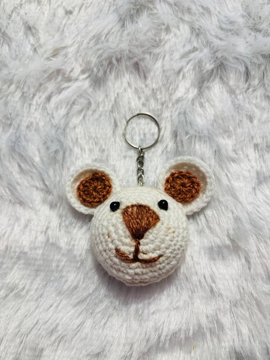 SnowySnout Crochet Teddy Keychain