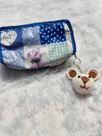 SnowySnout Crochet Teddy Keychain