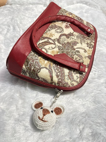 SnowySnout Crochet Teddy Keychain