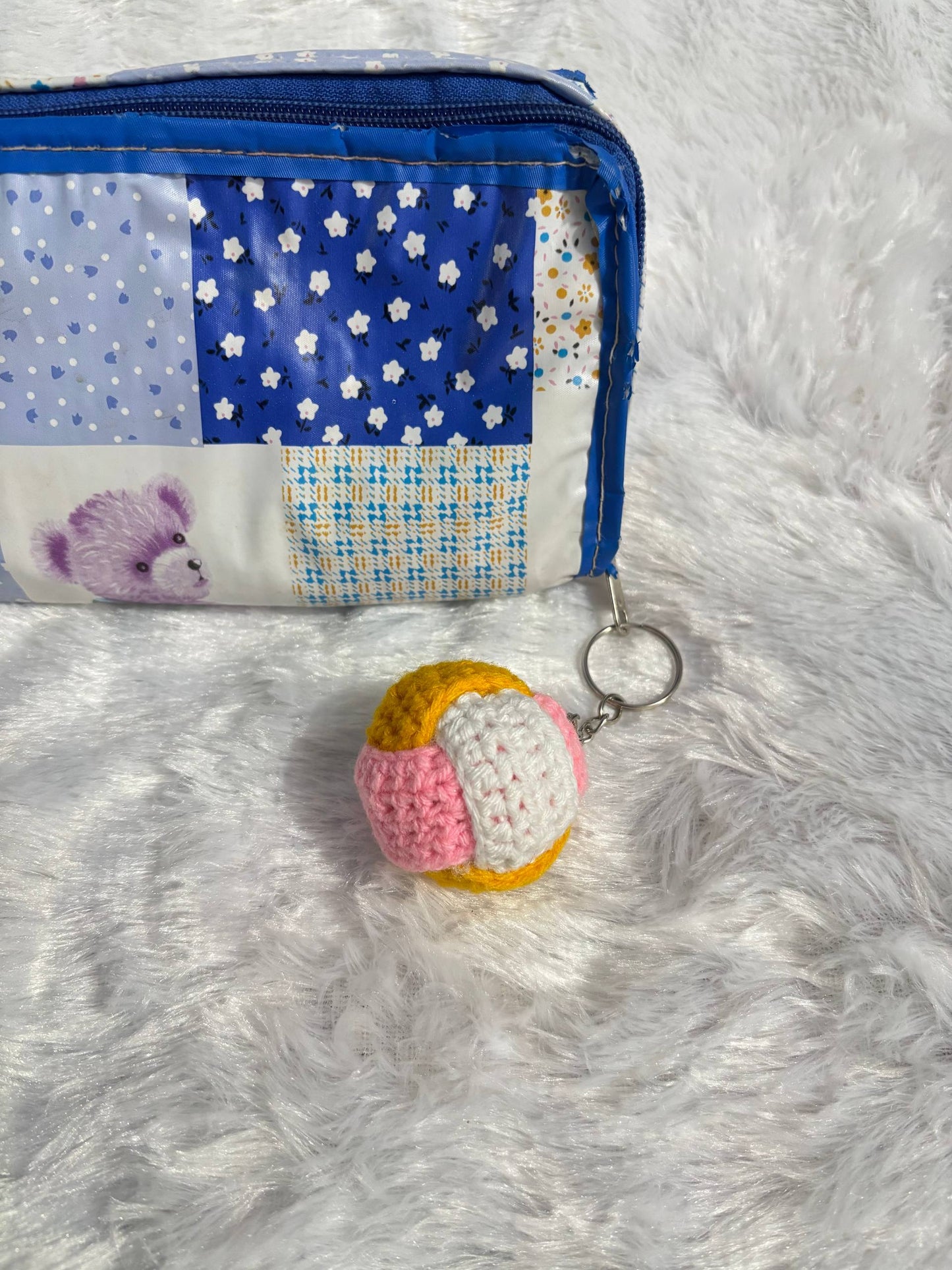 CandyCloud Crochet Ball Keyring Charm